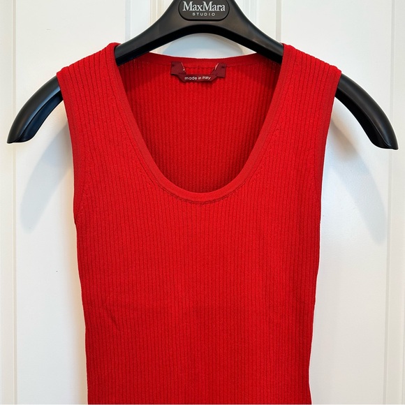 NWOT Max Mara Studio Label-cut Ribbed Knit Top Size: Medium US4/6 Summer/ Fall - Picture 6 of 12